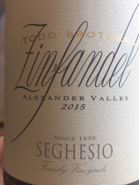 Seghesio, Todd Brothers Zinfandel, Alexander Valley