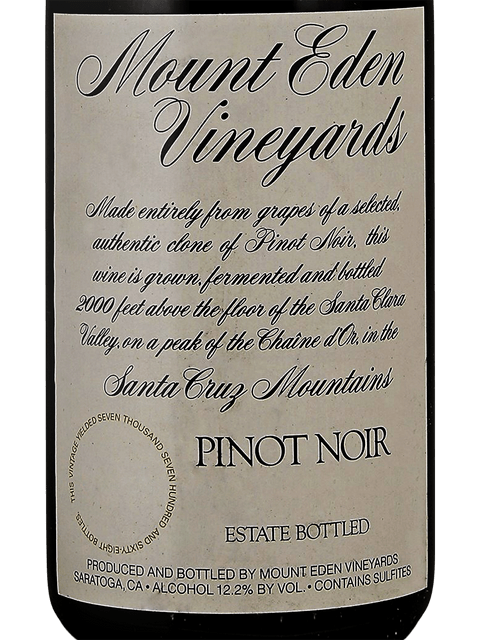 Mount Eden Vineyards, Pinot Noir, Santa Cruz Mountains
