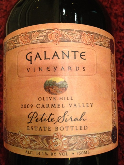 Galante Vineyards, Olive Hill Petite Sirah, Carmel Valley