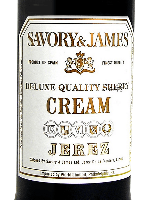 Savory & James, Cream Deluxe Quality Sherry, Jerez