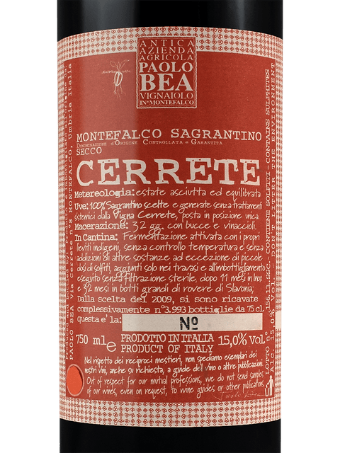 Paolo Bea, Secco Vigneto Cerrete, Montefalco Sagrantino