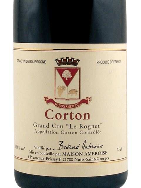 Bertrand Ambroise, Corton Grand Cru, Cuvee Docteur Peste