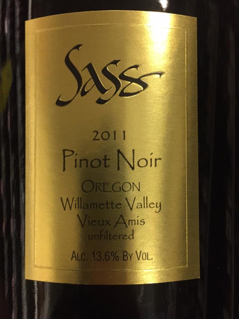 Sass, Vieux Amis Pinot Noir, Willamette Valley