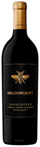 Meadowcroft, Speedy Creek Vineyard Sangiovese, Sonoma County