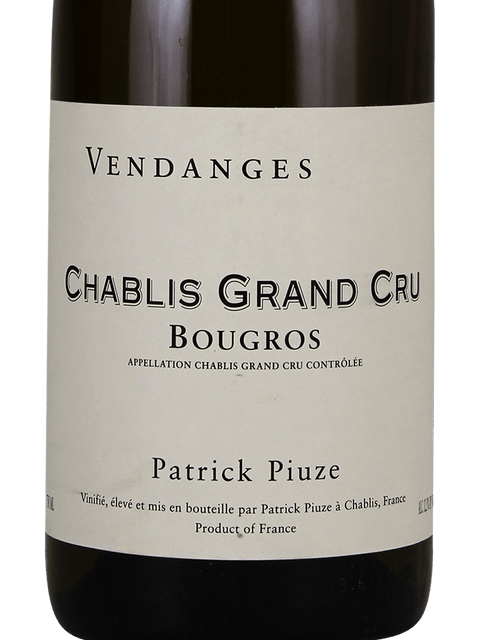 Patrick Piuze, Chablis Grand Cru, Bougros