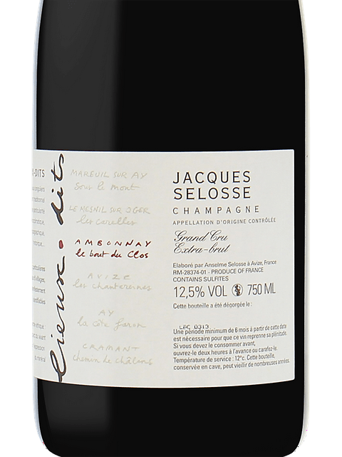 Jacques Selosse, Lieux-Dits Les Chantereines Grand Cru, Avize