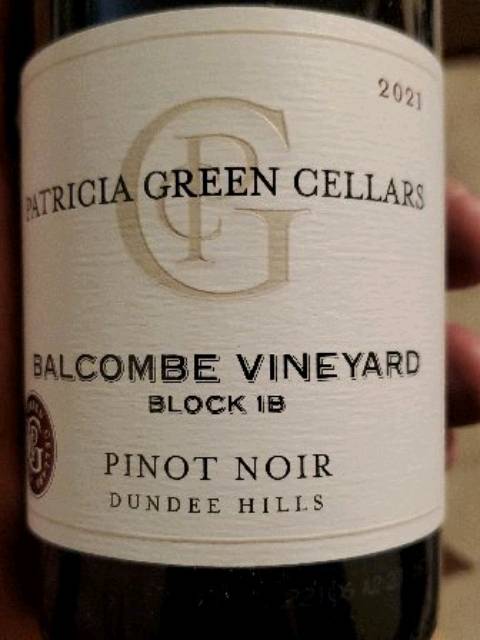 Patricia Green, Balcombe Vineyard Block 1B Pinot Noir, Dundee Hills