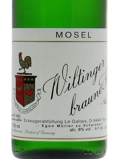 Egon Muller, Wiltinger Braune Kupp Riesling Auslese Goldkapsel Auktion Nr24, Mosel