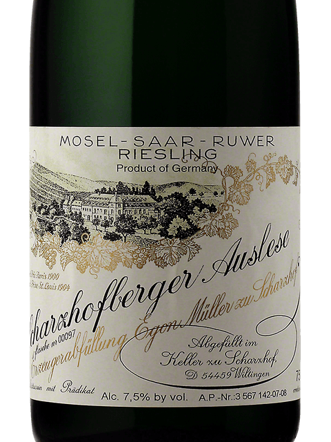 Egon Muller, Scharzhofberger Riesling Auslese Goldkapsel Nr58, Mosel