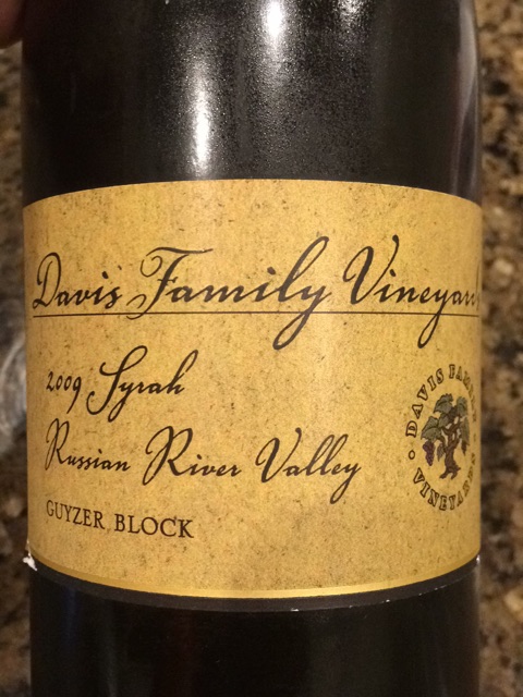 Davis Family Vineyards, Guyzer Block Syrah, Russian River Valley