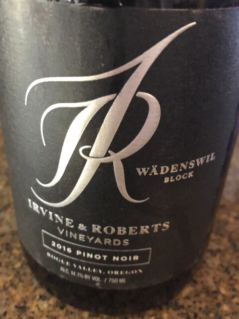 Irvine & Roberts Vineyards, Clandestine Pinot Noir, Rogue Valley