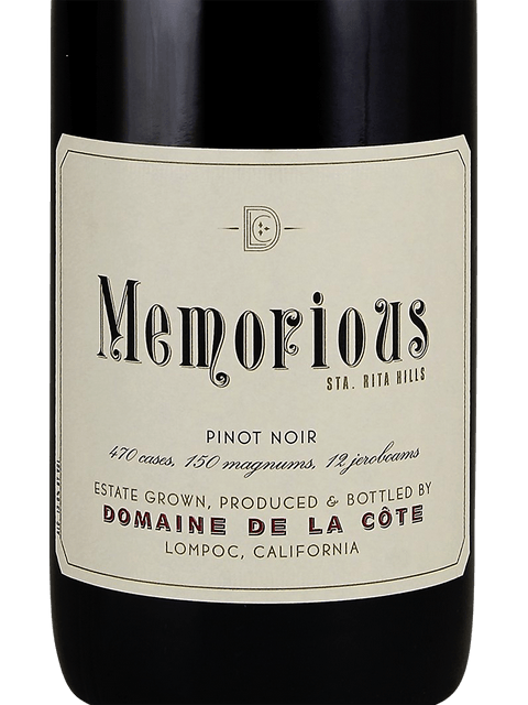 Domaine de la Cote, Memorious Pinot Noir, Sta. Rita Hills