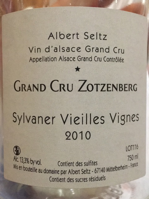 Albert Seltz, Zotzenberg Grand Cru, Sylvaner Vieilles Vignes