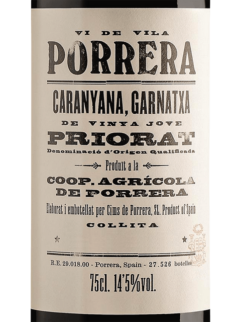 Cims Porrera, Priorat, Vi Vila Porrera