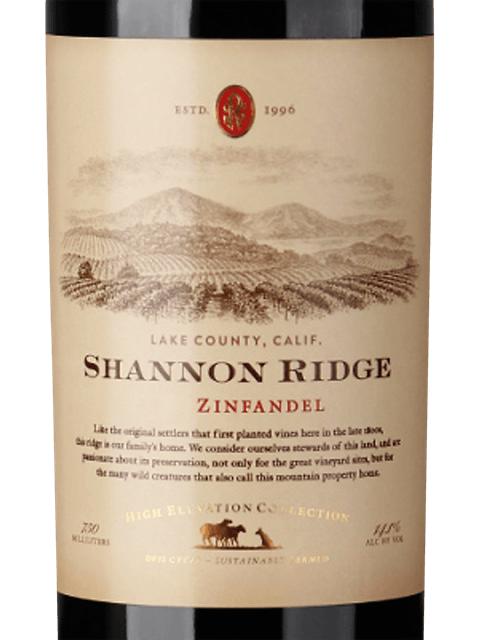 Shannon Ridge, High Elevation Collection Zinfandel, Lake County